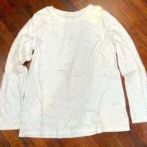 Girl’s Holiday Shirt. Cream with gold polka dots. Cat & Jack.